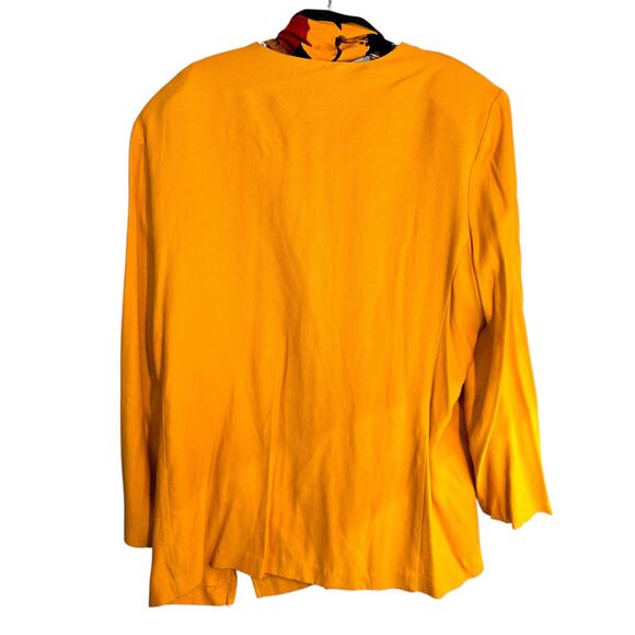 WNY 16 Bright Yellow Women's Blazer Suit Coat Jacket Top Miss Size XL With Scarf - Picture 4 of 5